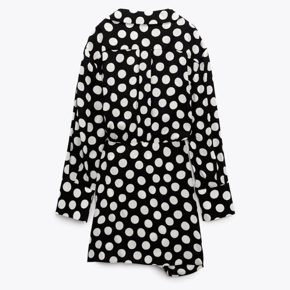 NWT Zara Dot Shirt Wrap Mini Dress - Picture 6 of 11
